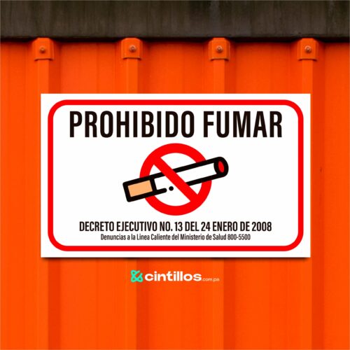 Letrero Prohibido Fumar