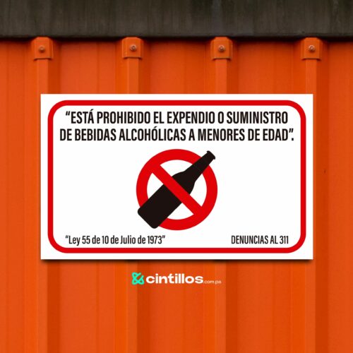 Letrero Prohibido La Venta De Bebidas Alcohólicas A Menores De Edad