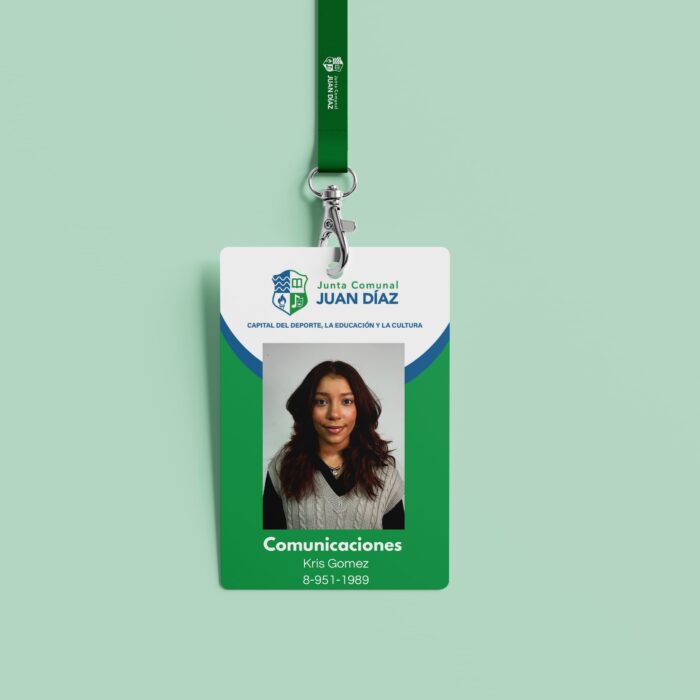 credencial corporativa con cinta porta-carnet