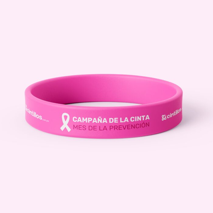pulseras de silicona cinta rosada personalizadas