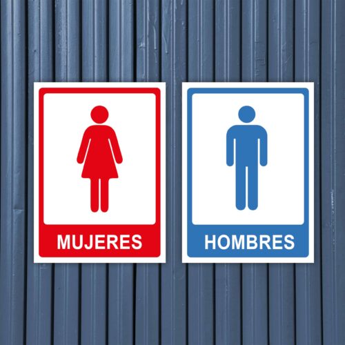 letrero de baño en pvc 3mm