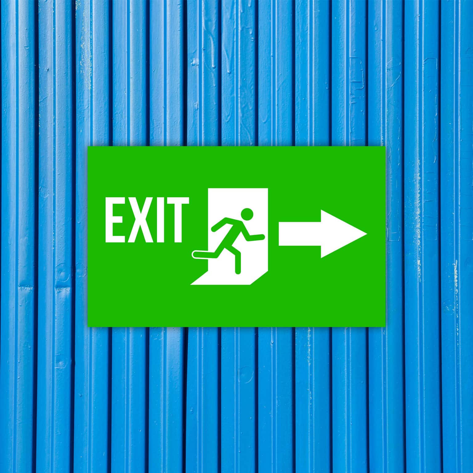 letrero de salida o exit en pvc 3mm