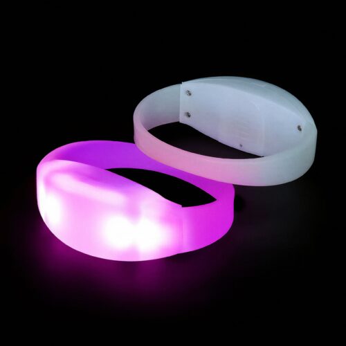 pulseras led rgb con control remoto – logo personalizado