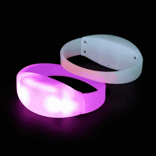 pulseras led rgb con control remoto – logo personalizado