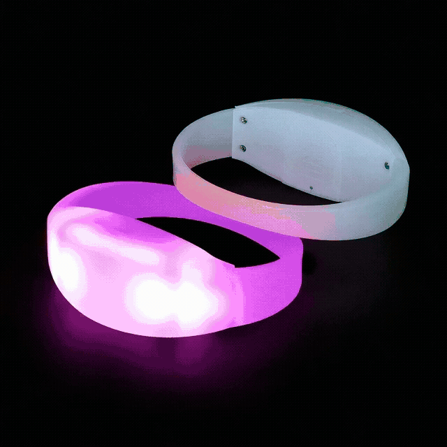 pulseras led rgb con control remoto – logo personalizado